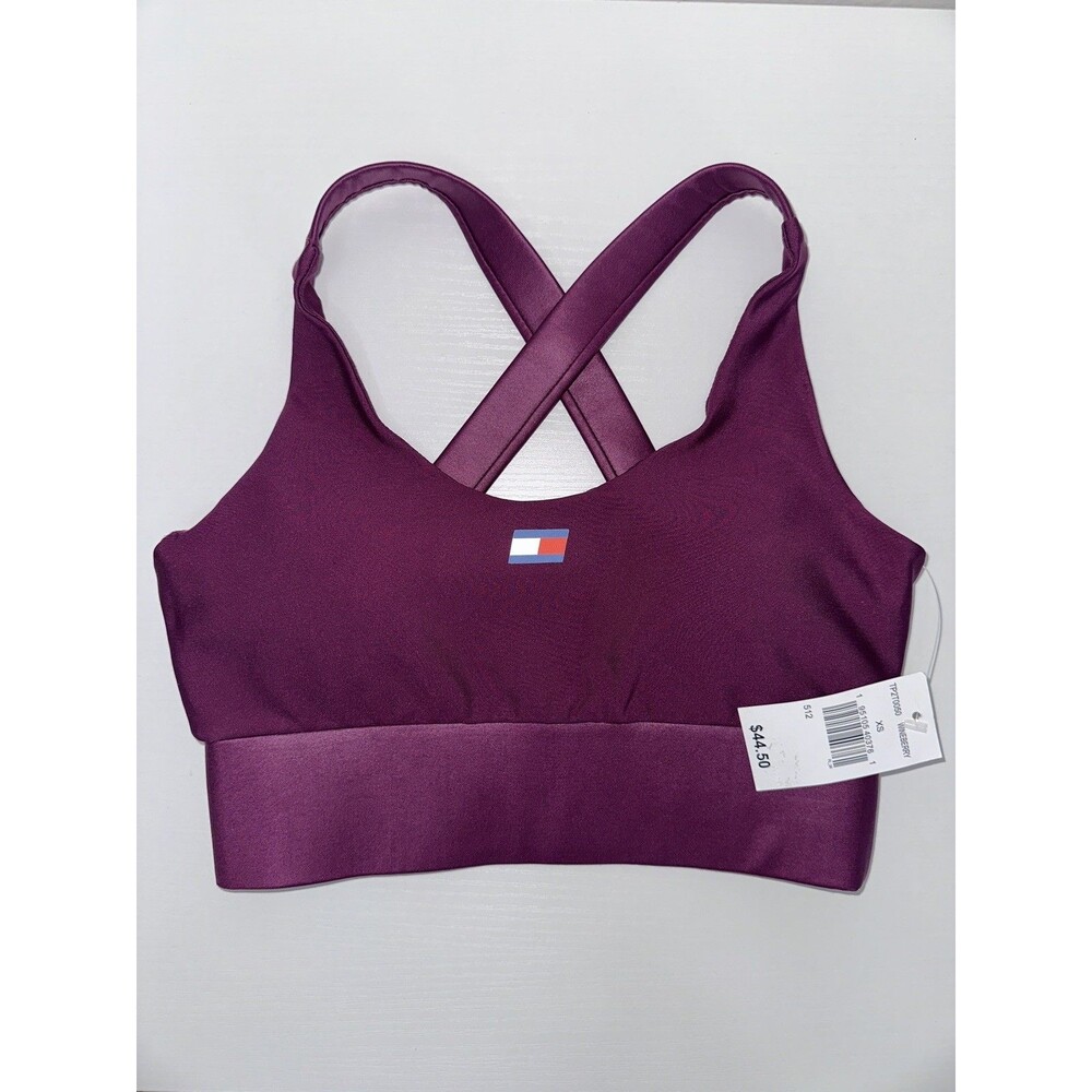 NEW - Tommy Hilfiger Sport Velvet Racerback Bra Top Removable Cups XS